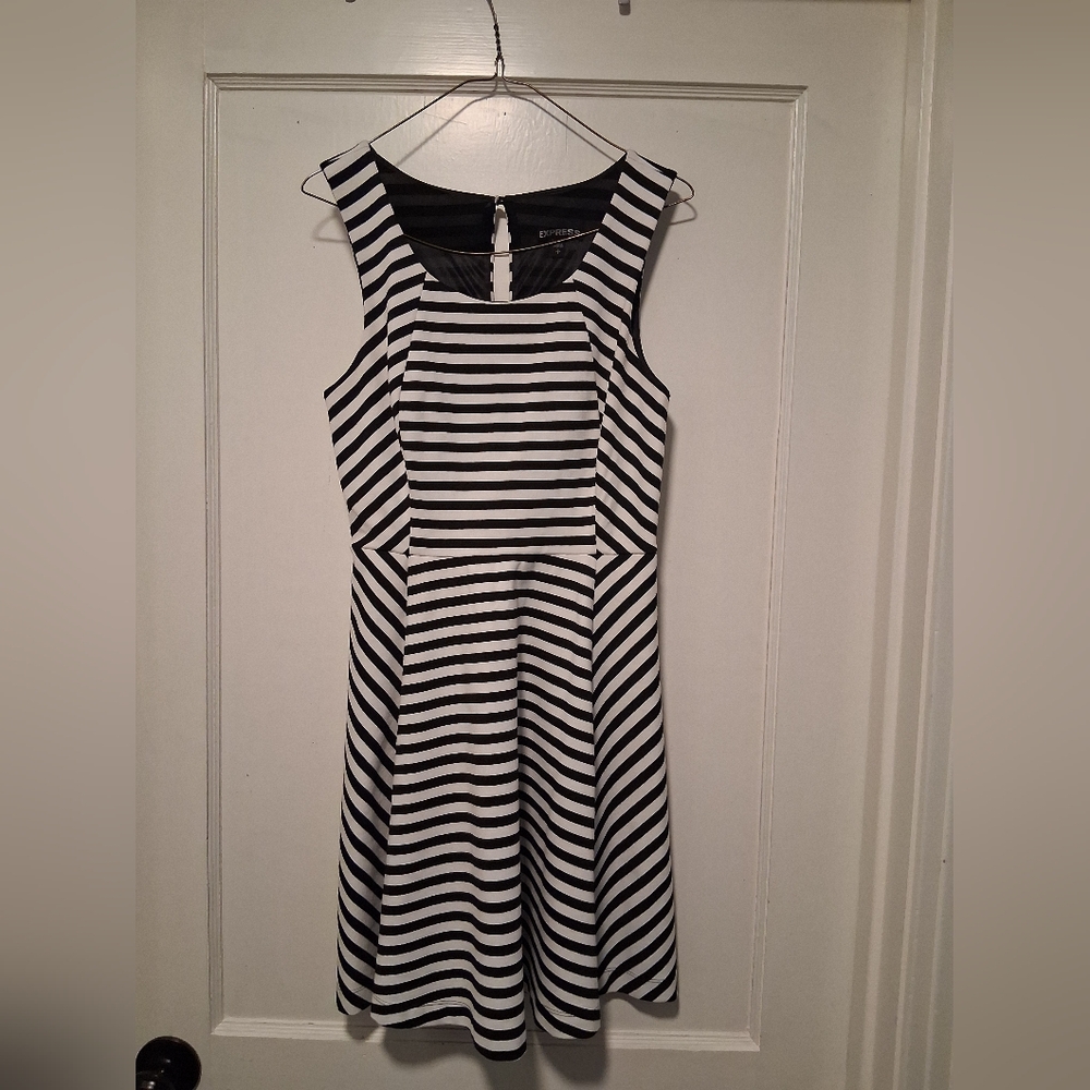 Express B&W Striped Summer Dress